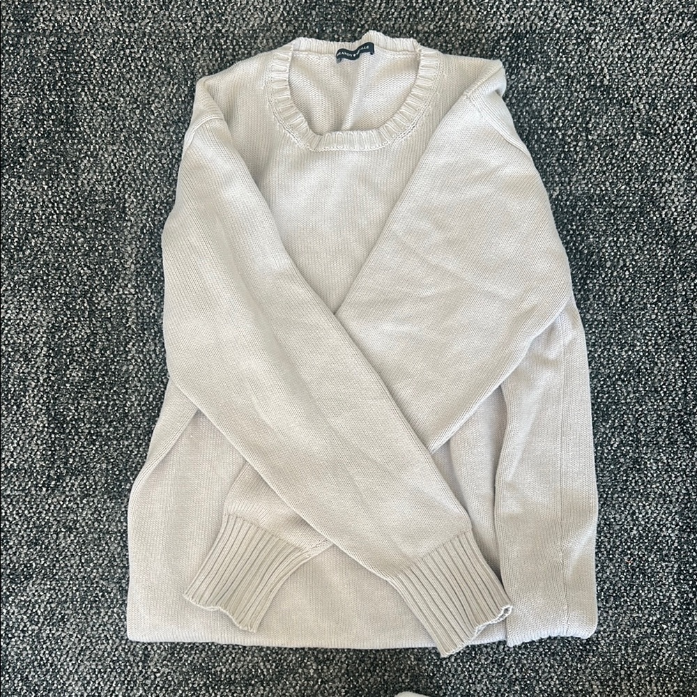 Brandy Melville Cream Crew Neck Sweater Soft Knit